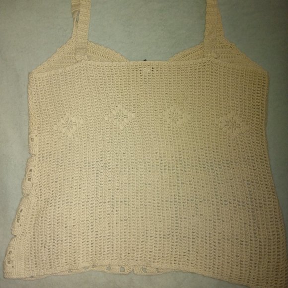 Banana Republic Cotton Crochet Knit Strap top~L~ - Picture 4 of 12
